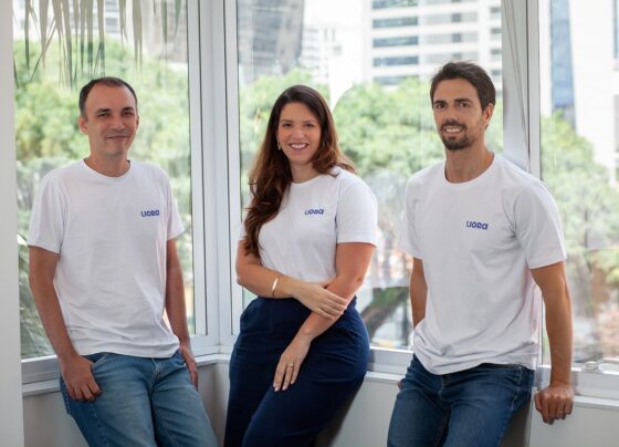 Márcio Reis, Renata Feijó e Bruno Poljokan, cofundadores da Liora Energia